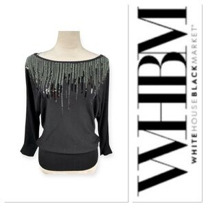 🆕 White House Black Market black top with embellishments size small